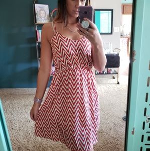 Chevron Orange Black and White dress